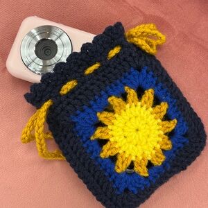 Handmade Crochet Celestial Camera Pouch